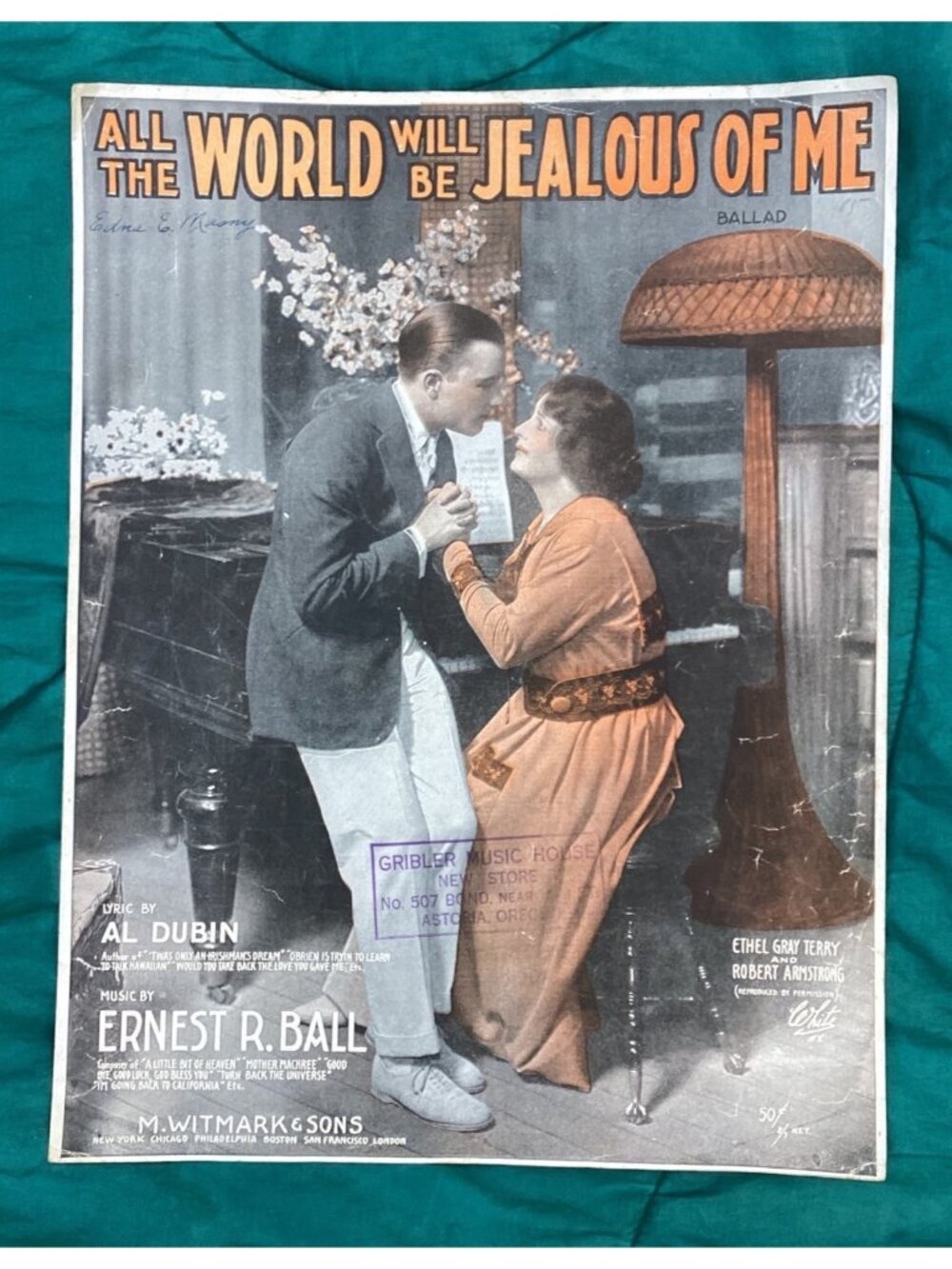 1917 The World Will Be Jealous of Me Sheet Music Ethel Gray Terry Cover